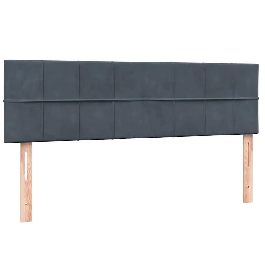 Sommier à lattes de lit et matelas gris foncé 160x210cm velours - 6