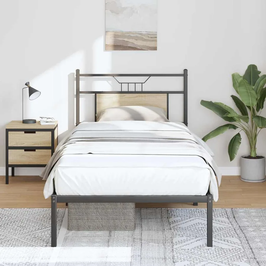 Cadre de lit sans matelas chêne sonoma 80x200 cm