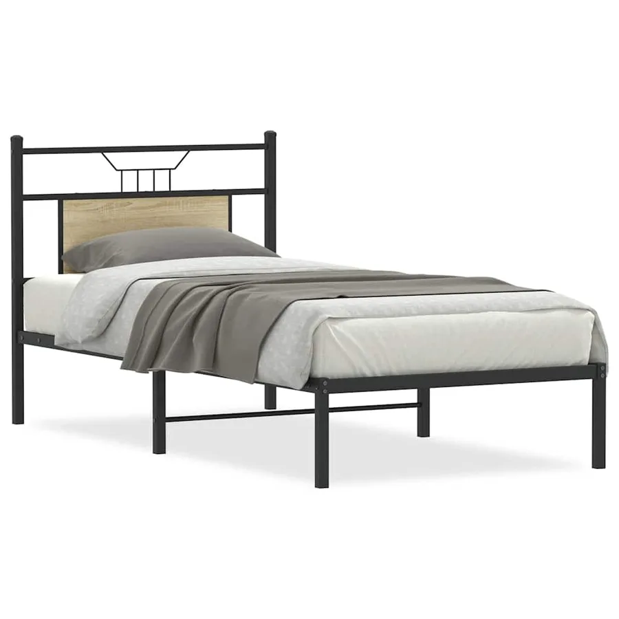 Cadre de lit sans matelas chêne sonoma 80x200 cm - 2