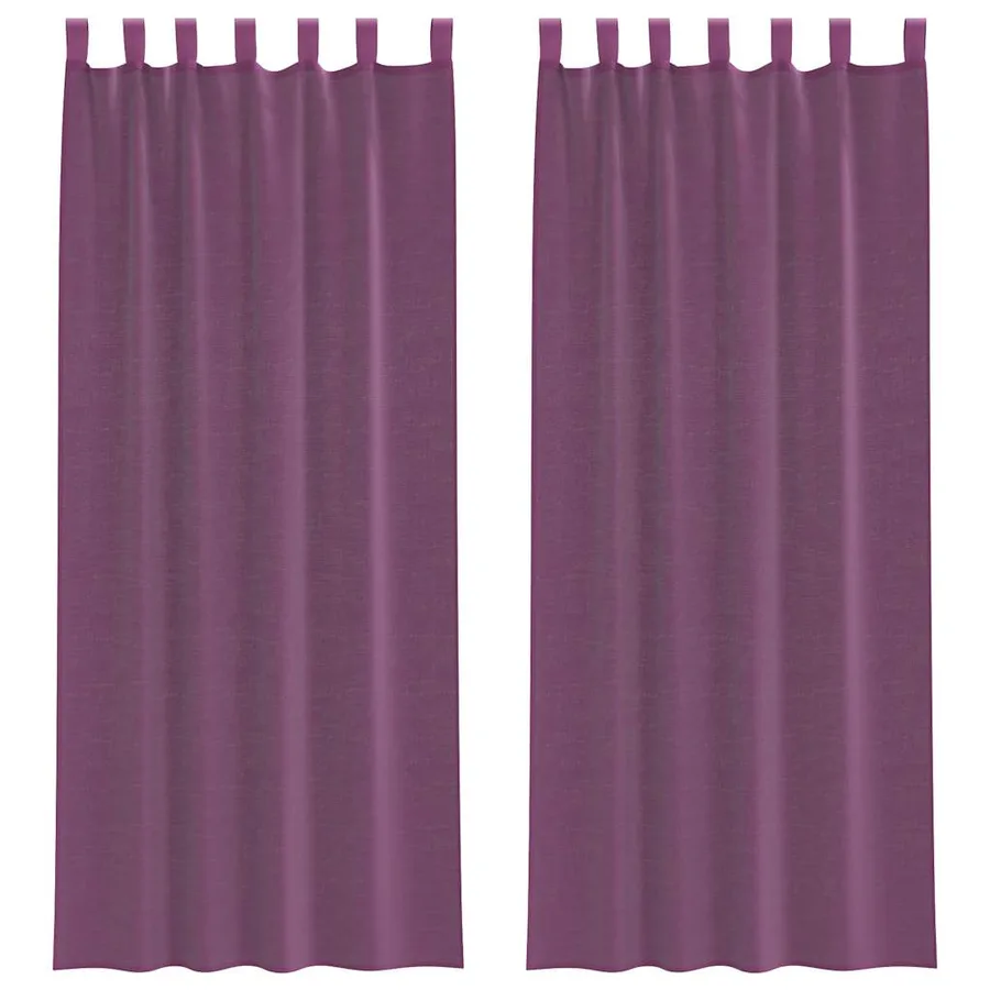 Rideaux en voile avec boucles 2 pcs violet 140x260 cm - 2