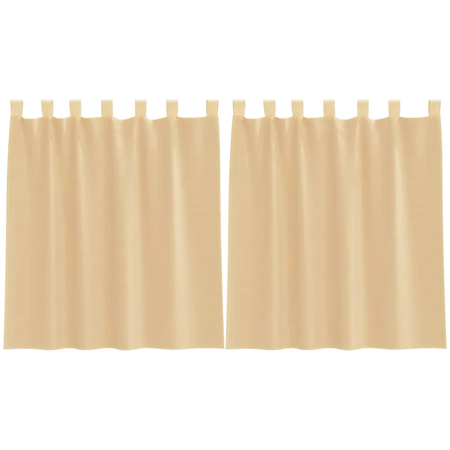 Rideaux en voile avec boucles 2 pcs sable 140x140 cm - 2