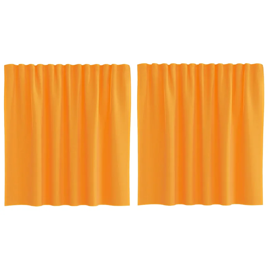 Rideaux en voile avec boucles 2 pcs orange 140x140 cm - 2