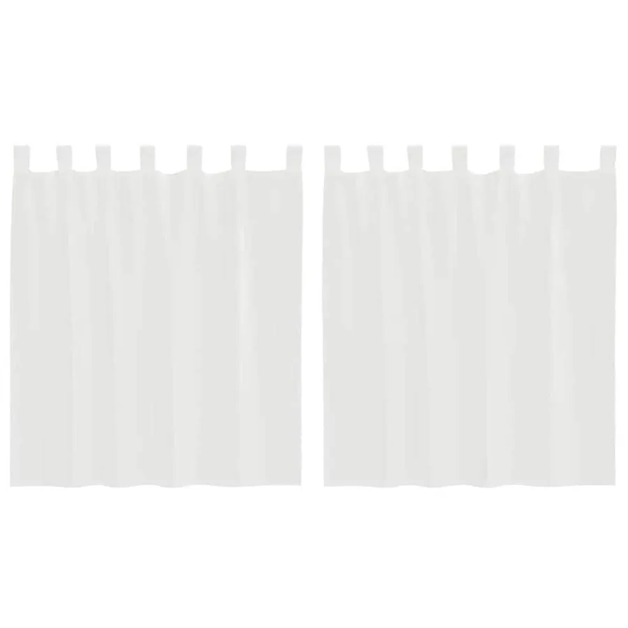 Rideaux en voile avec passe-tringles 2 pcs blanc - 2