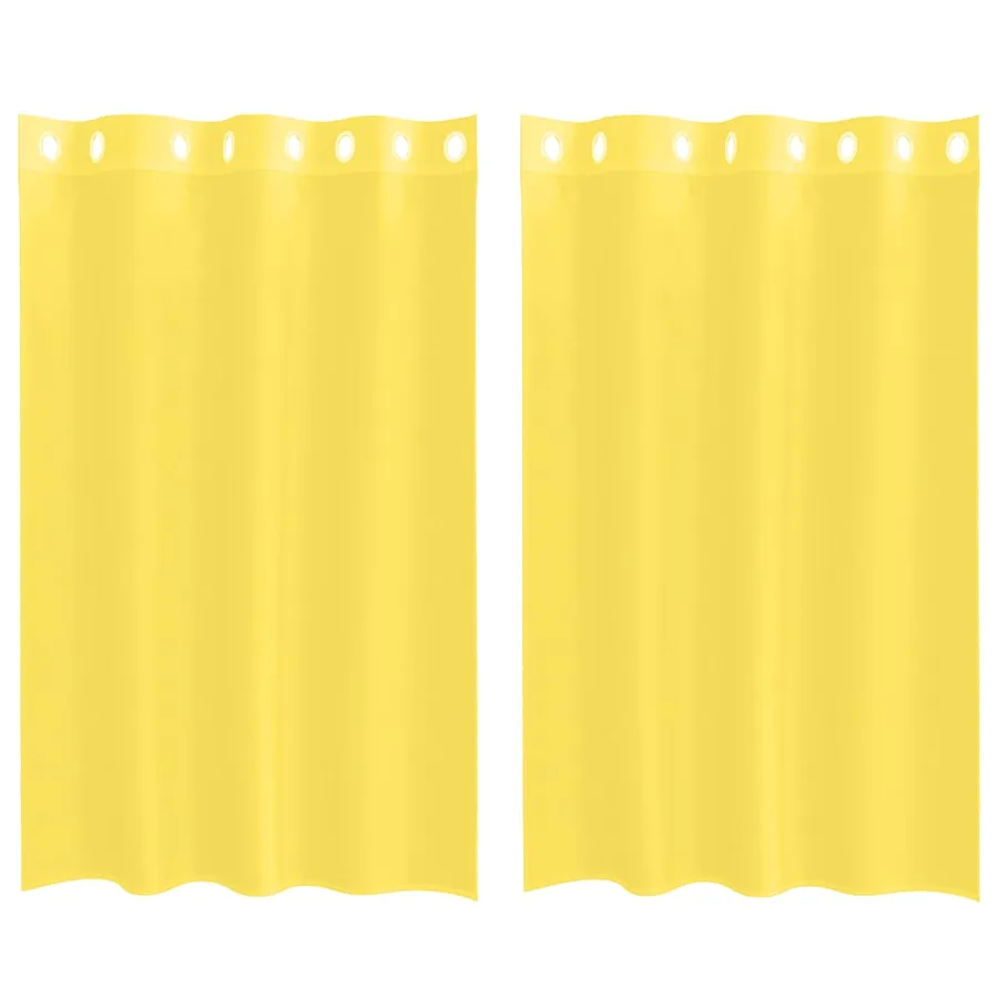Rideaux en voile avec œillets 2 pcs jaune - 2