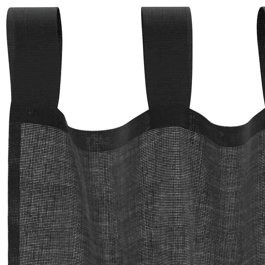 Rideaux en voile avec passants 2 pcs noir - 5