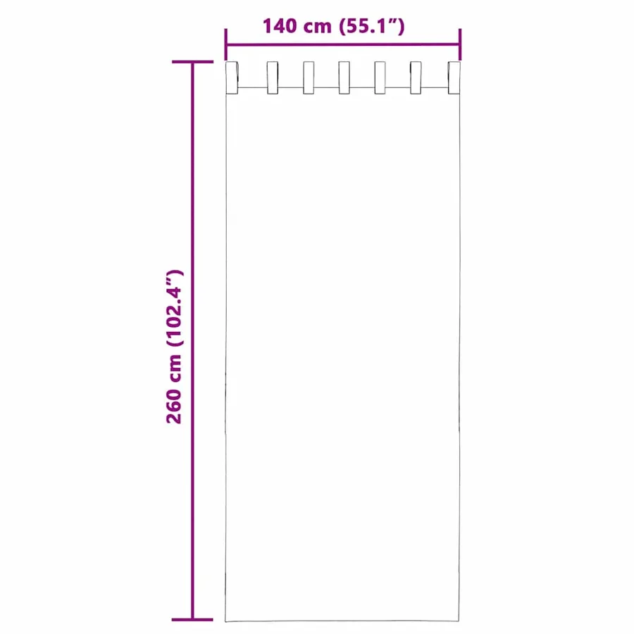 Rideaux en voile avec passants 2 pcs noir - 8