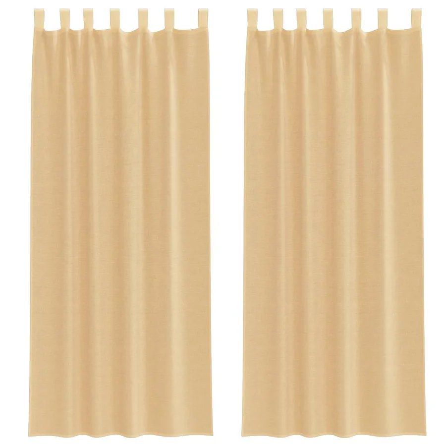 Rideaux en voile avec boucles 2 pcs sable 140x260 cm - 2