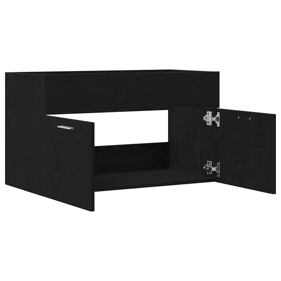 Armoire d'évier avec stockage Chêne noir Bois d'ingénierie - 5
