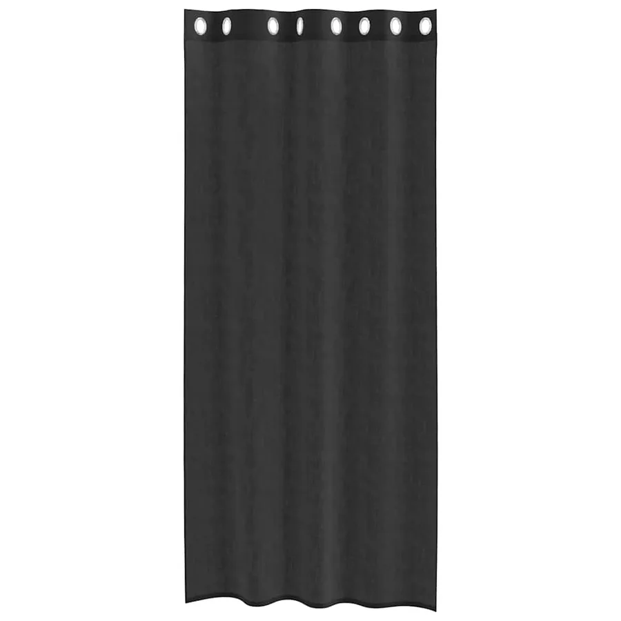 Rideaux en voile avec œillets 2 pcs noir 140x225 cm - 4