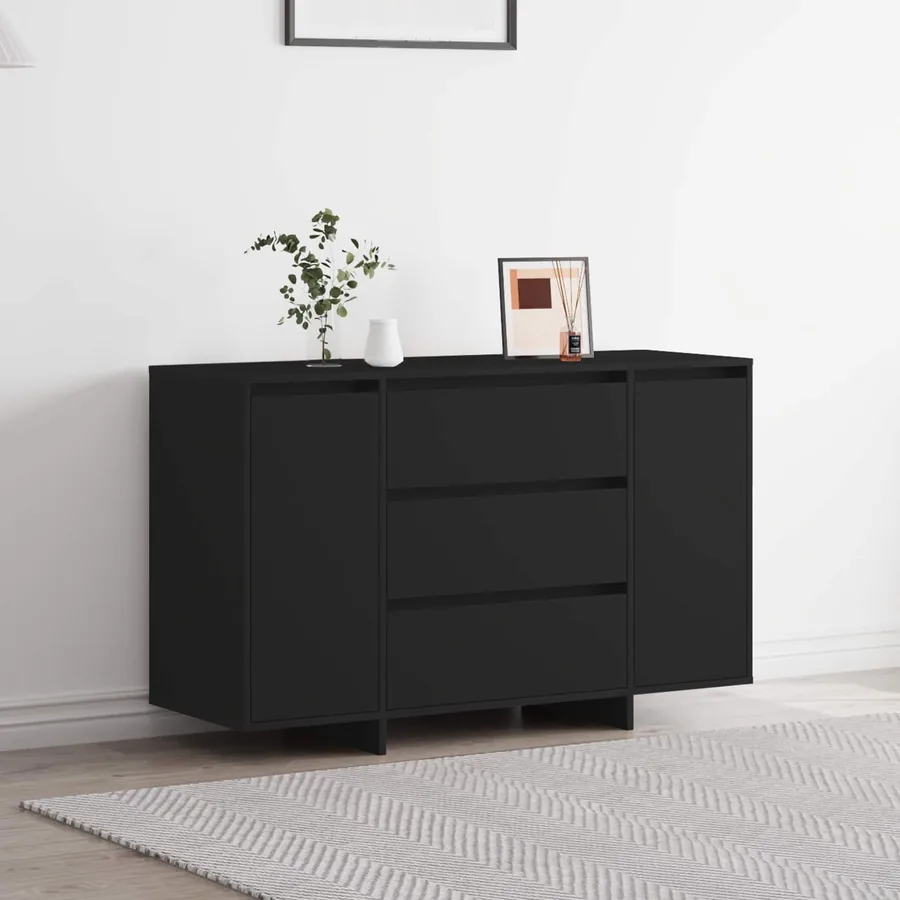 Buffet avec tiroir Noir 120 x 41 x 75 cm Bois d'ingénierie
