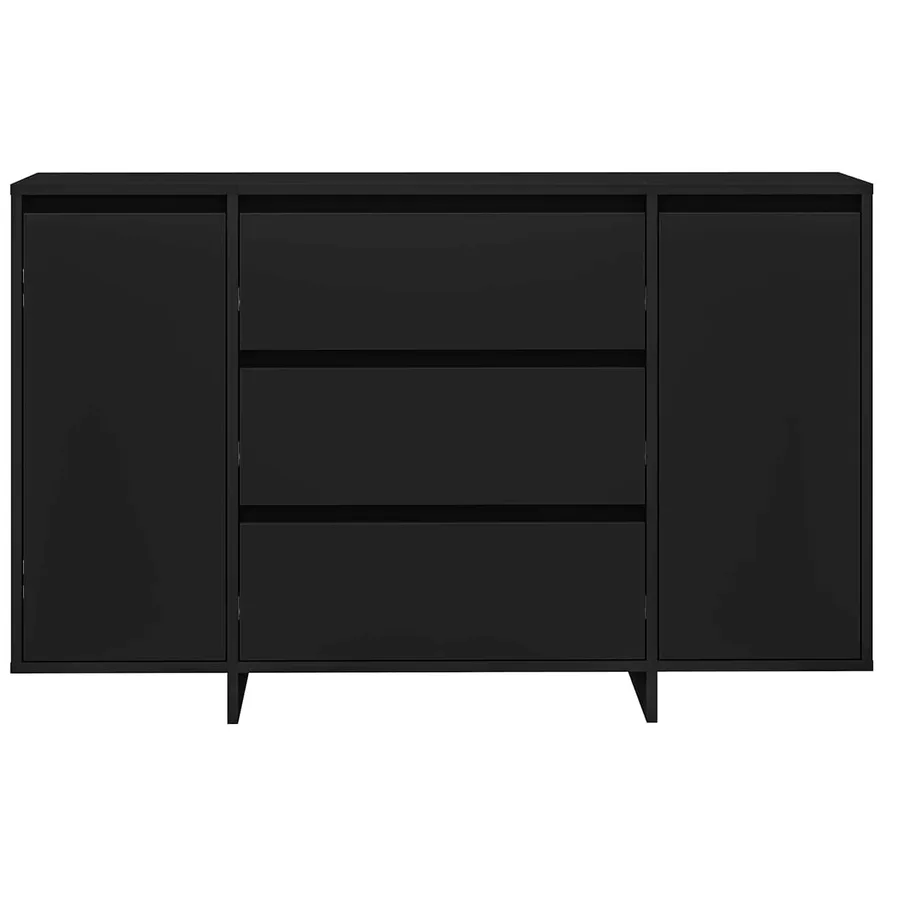 Buffet avec tiroir Noir 120 x 41 x 75 cm Bois d'ingénierie - 6