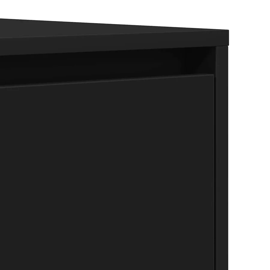 Buffet avec tiroir Noir 120 x 41 x 75 cm Bois d'ingénierie - 9