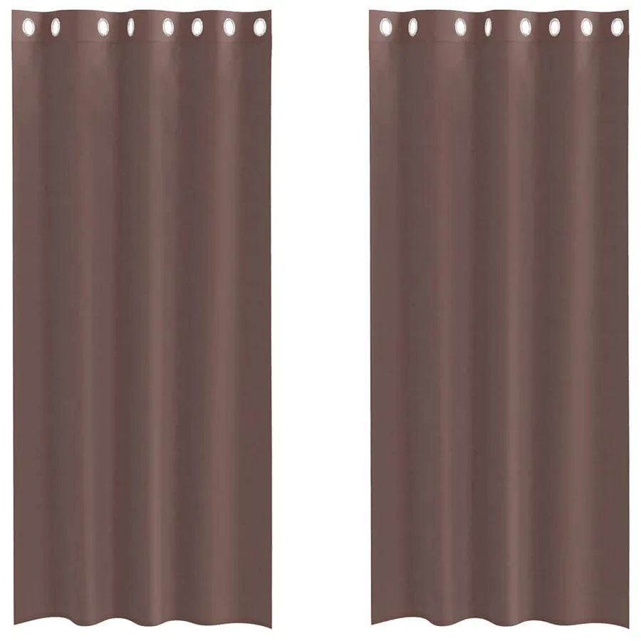 Rideaux en voile avec œillets 2 pcs marron 140x245 cm - 2
