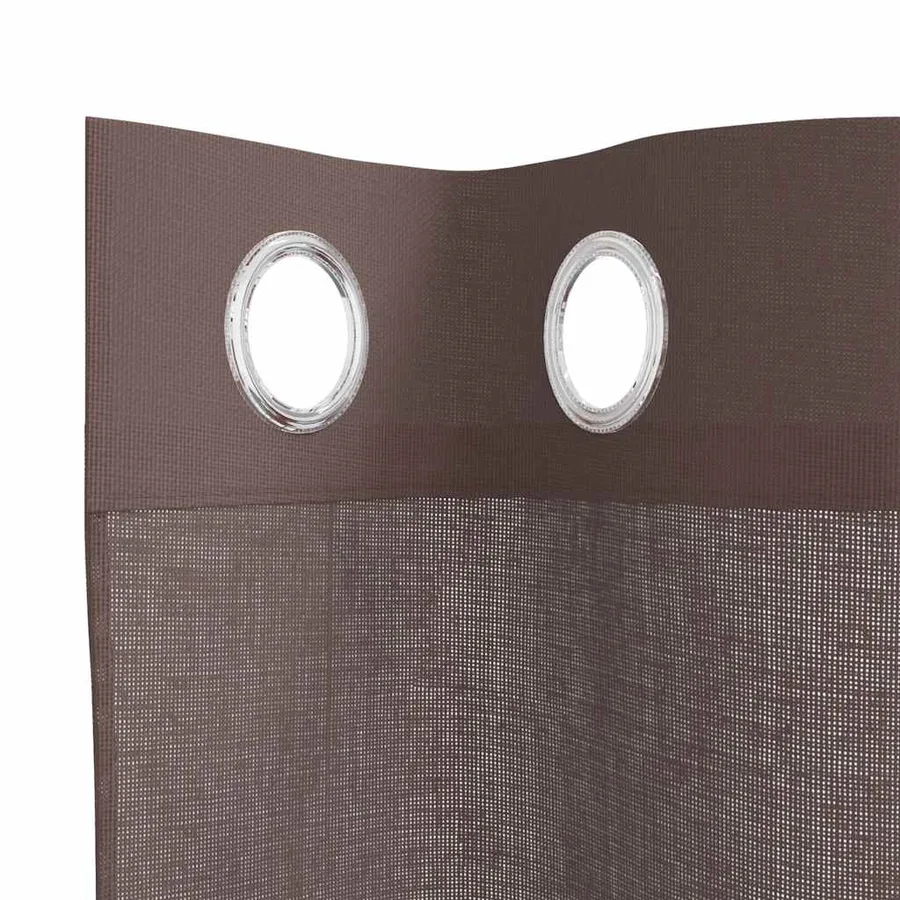Rideaux en voile avec œillets 2 pcs marron 140x245 cm - 5