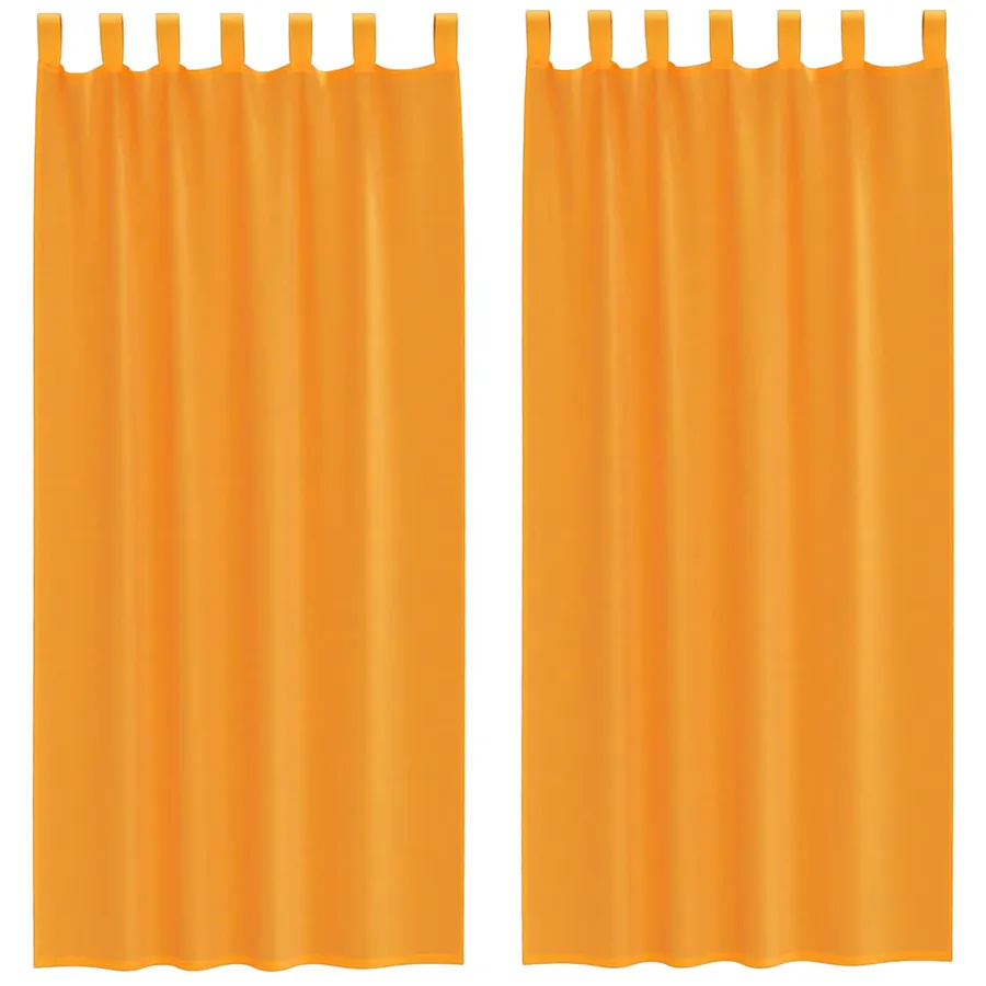 Rideaux en voile avec boucles 2 pcs orange 140x225 cm - 2