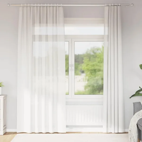 Rideaux en voile avec passe-tringles 2 pcs blanc
