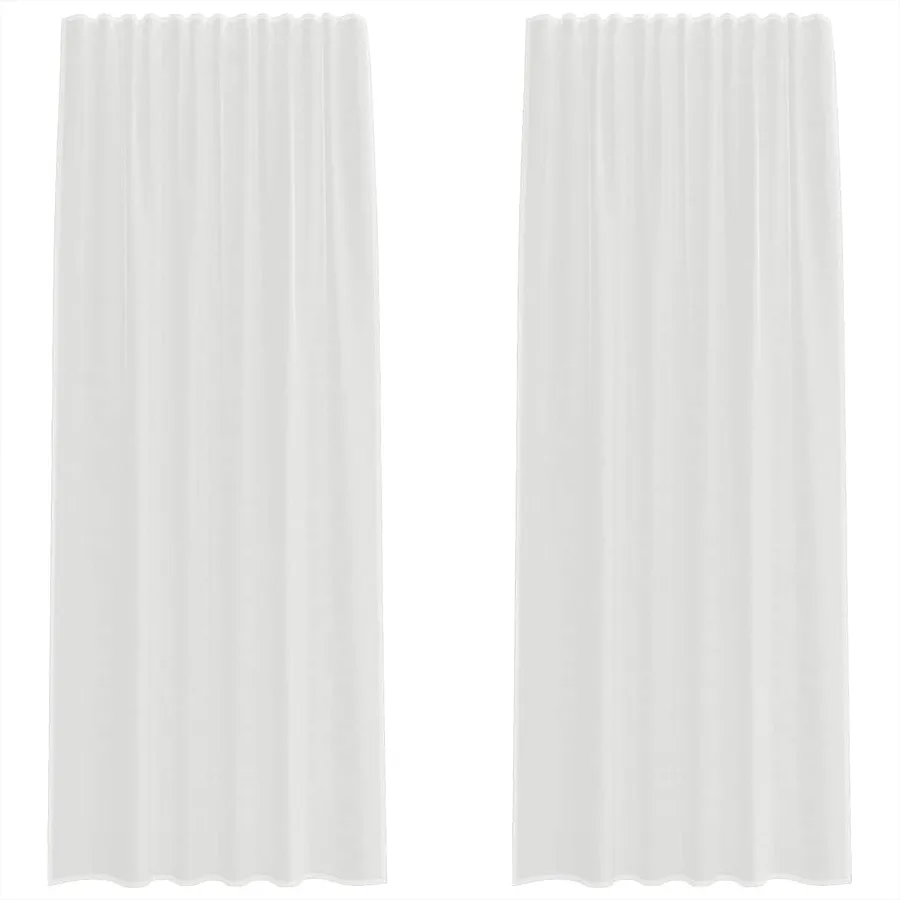 Rideaux en voile avec passe-tringles 2 pcs blanc - 2