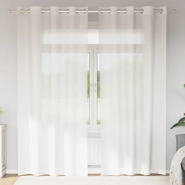 Rideaux en voile avec œillets 2 pcs blanc