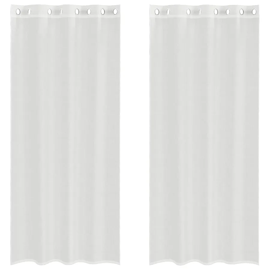 Rideaux en voile avec œillets 2 pcs blanc - 2