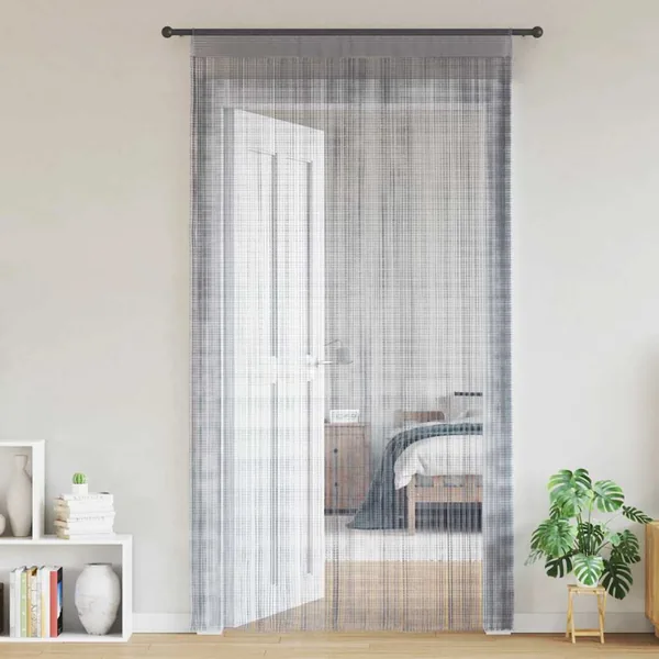 Rideaux à fils 2 pcs gris clair 100x250 cm