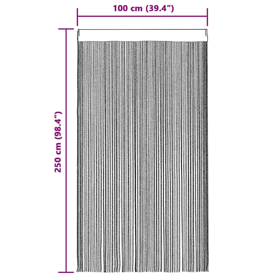 Rideaux à fils 2 pcs multicolore 100x250 cm - 10