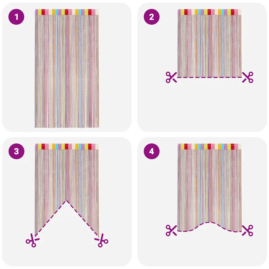 Rideaux à fils 2 pcs multicolore 100x250 cm - 6