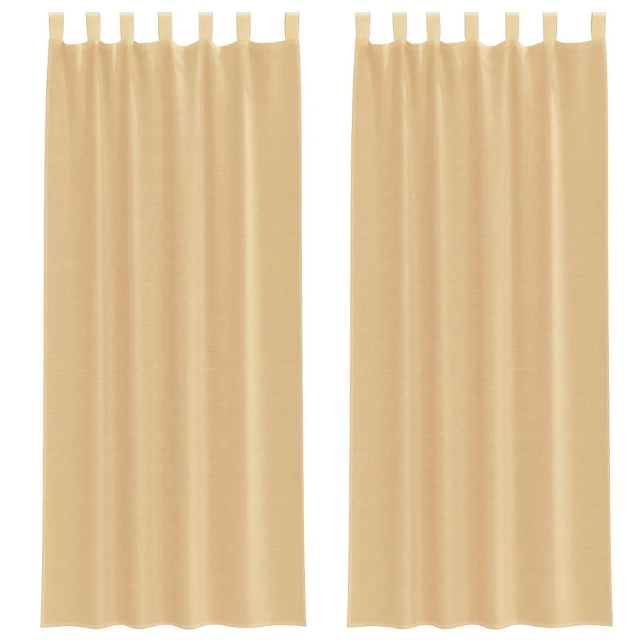 Rideaux en voile avec passe-tringles 2 pcs sable - 2
