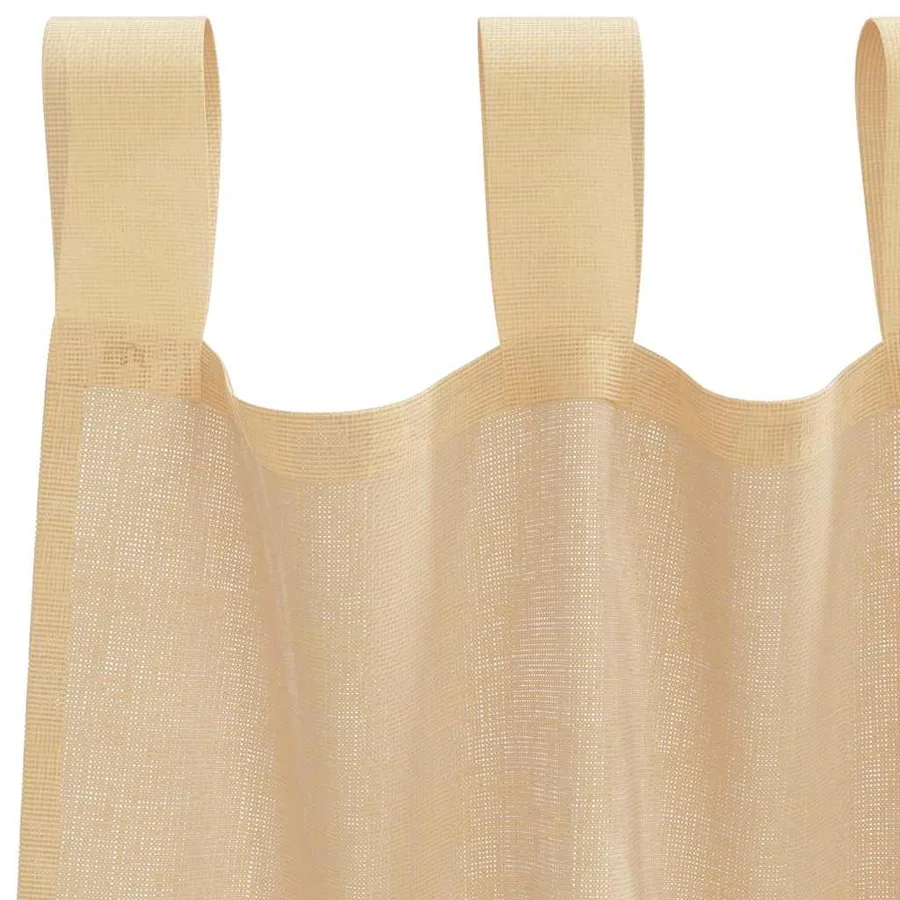 Rideaux en voile avec passe-tringles 2 pcs sable - 5