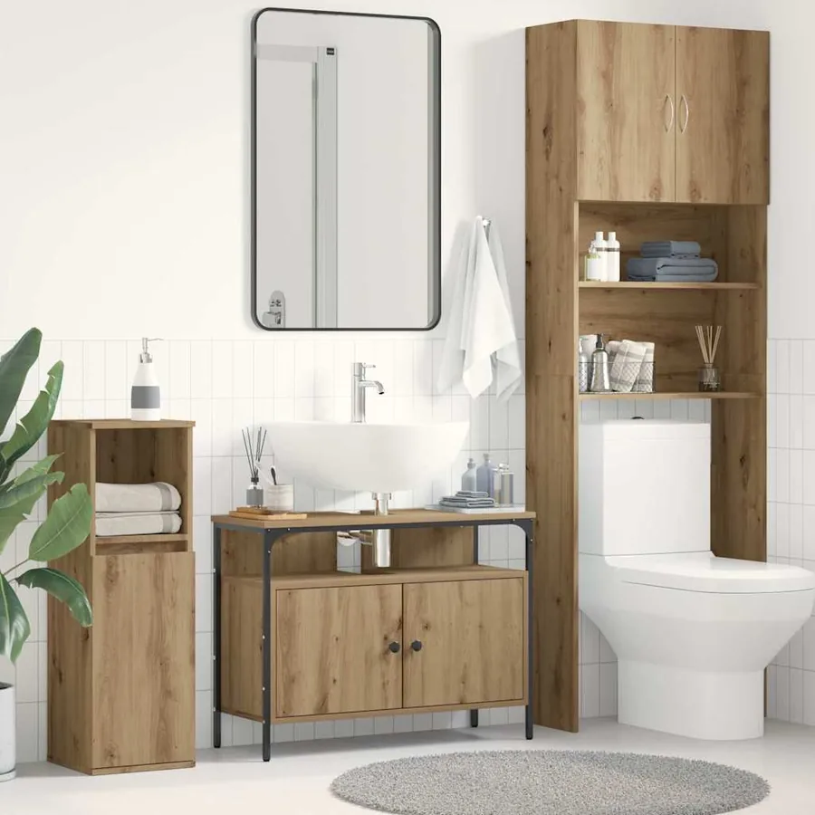 Meuble de Lavabo de Salle de Bain chêne artisanal