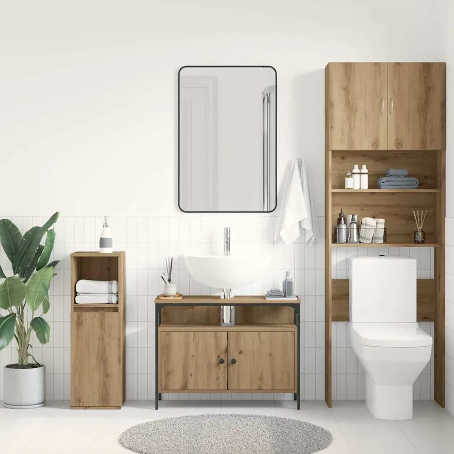 Meuble de Lavabo de Salle de Bain chêne artisanal - 4