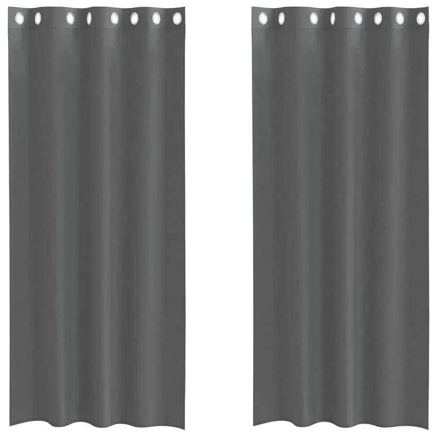 Rideaux en voile avec œillets 2 pcs gris foncé 140x245 cm - 2