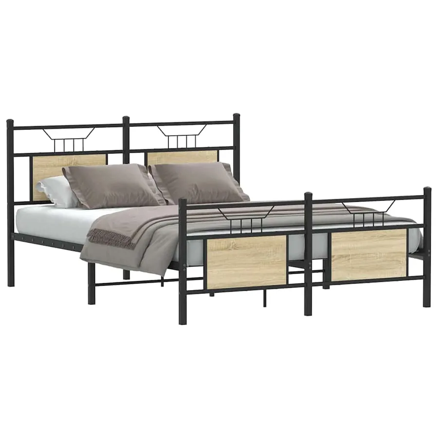 Cadre de lit sans matelas chêne sonoma 140x200 cm