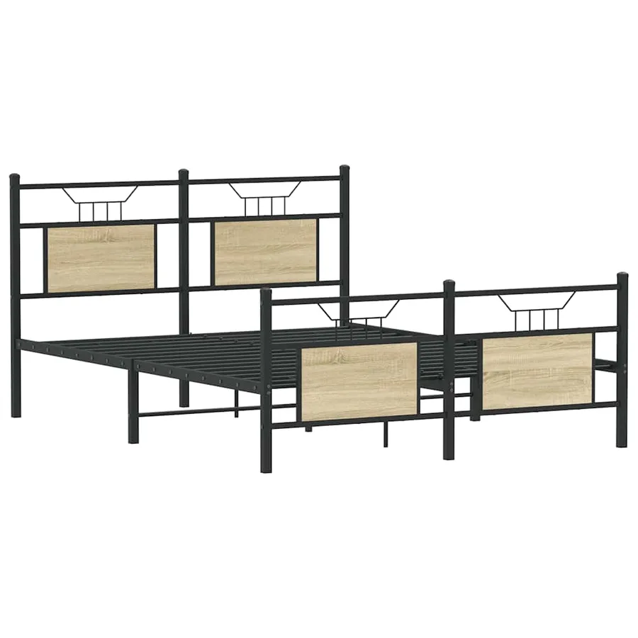 Cadre de lit sans matelas chêne sonoma 140x200 cm - 3