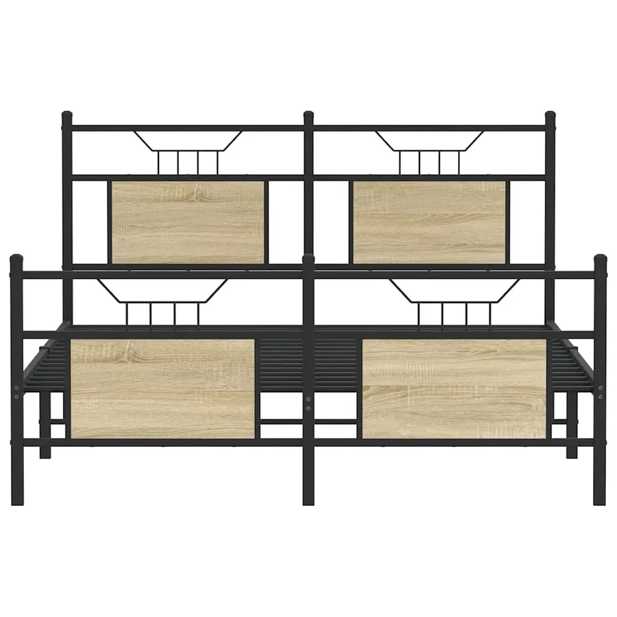Cadre de lit sans matelas chêne sonoma 140x200 cm - 6