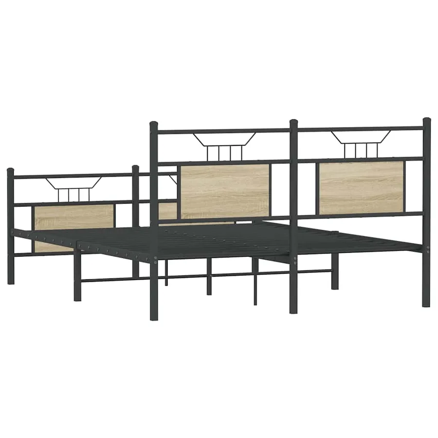 Cadre de lit sans matelas chêne sonoma 140x200 cm - 8