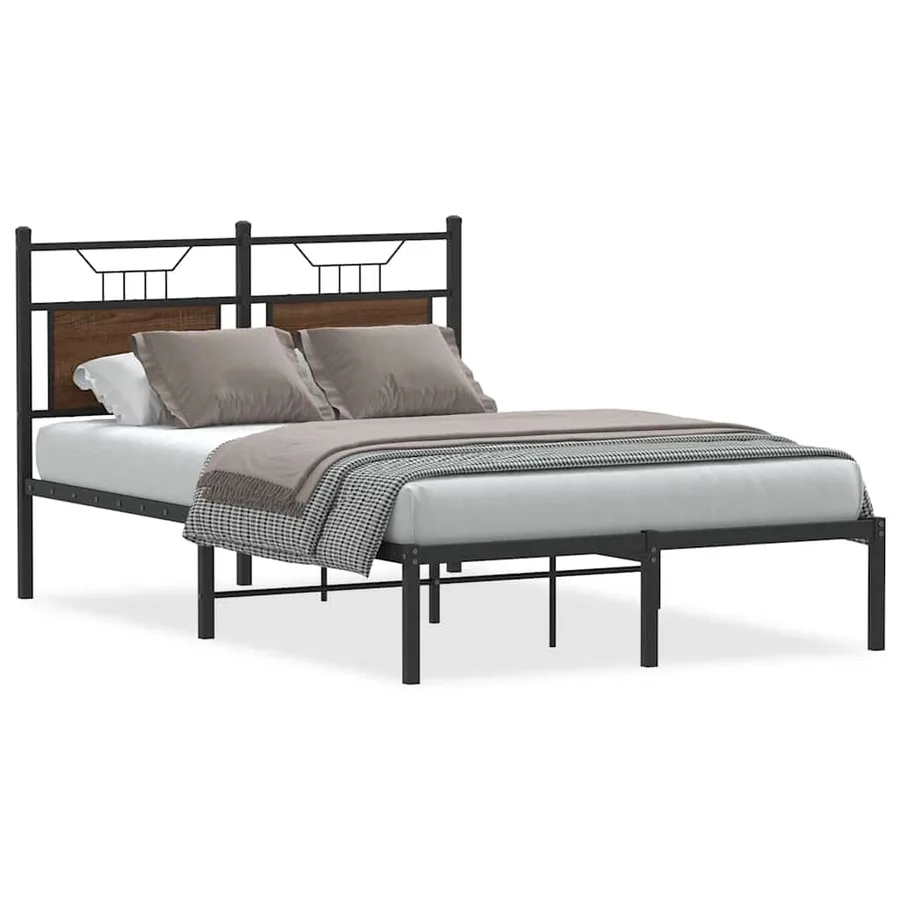 Cadre de lit sans matelas chêne marron 120x200 cm - 2
