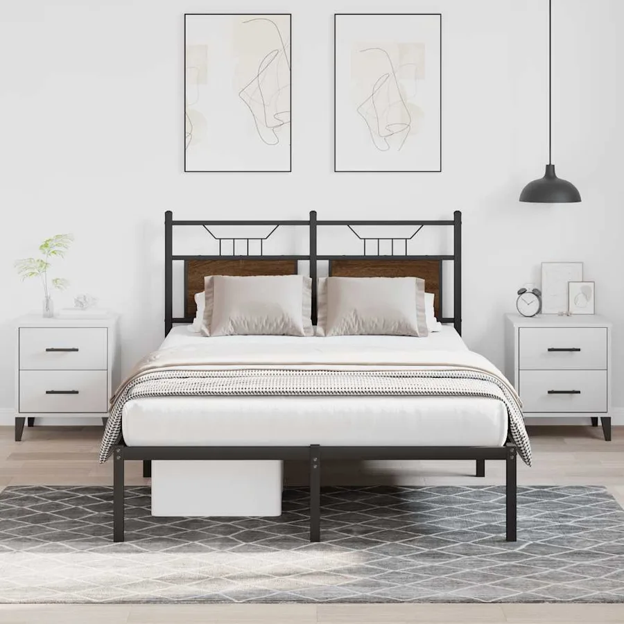 Cadre de lit sans matelas chêne marron 120x200 cm - 4