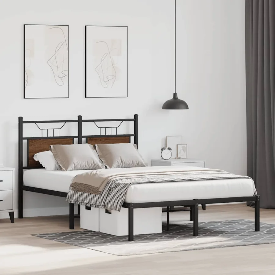 Cadre de lit sans matelas chêne marron 120x200 cm - 5