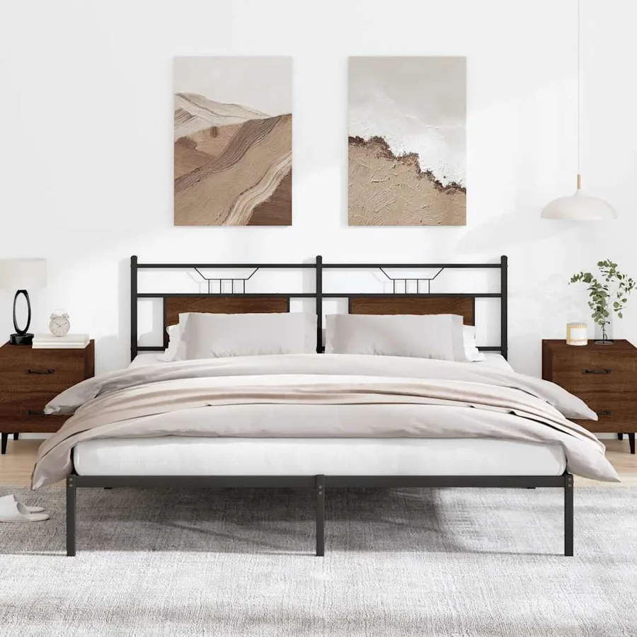 Cadre de lit sans matelas chêne marron 183x203 cm - 4