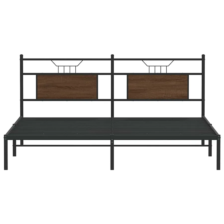 Cadre de lit sans matelas chêne marron 183x203 cm - 6