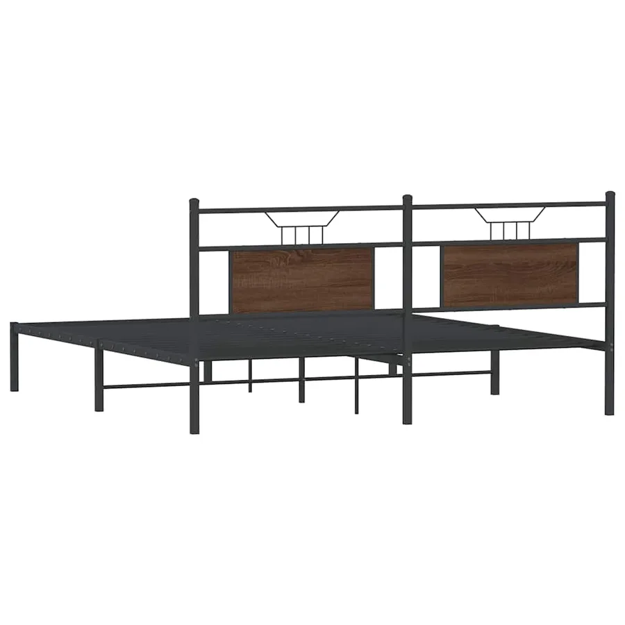 Cadre de lit sans matelas chêne marron 183x203 cm - 8