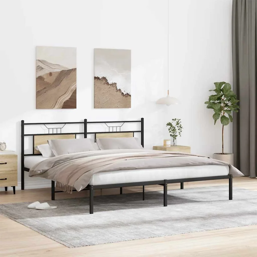 Cadre de lit sans matelas chêne sonoma 183x213 cm - 4