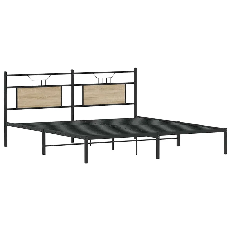Cadre de lit sans matelas chêne sonoma 183x213 cm - 5