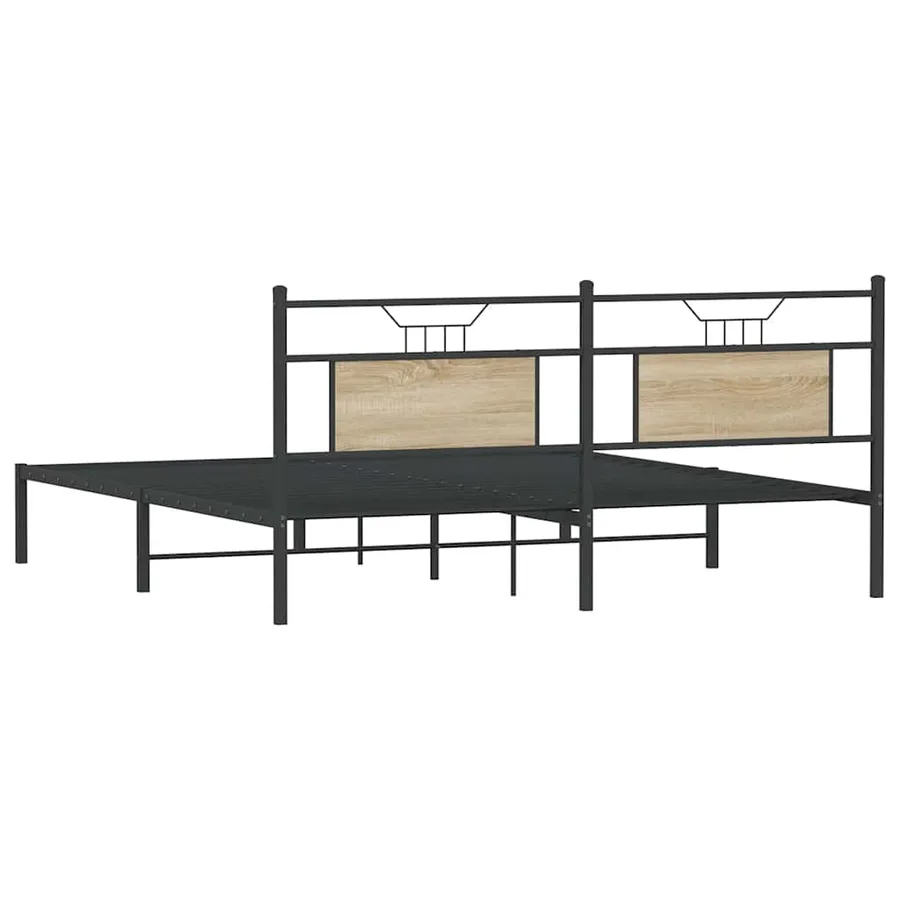 Cadre de lit sans matelas chêne sonoma 183x213 cm - 8