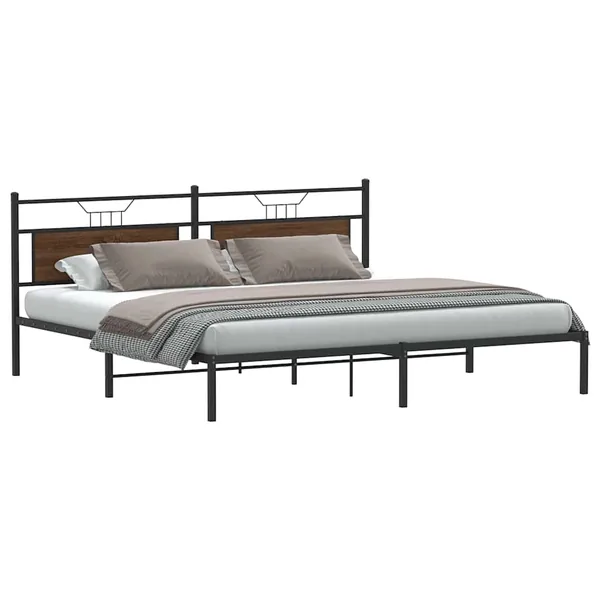 Cadre de lit sans matelas chêne marron 193x201 cm