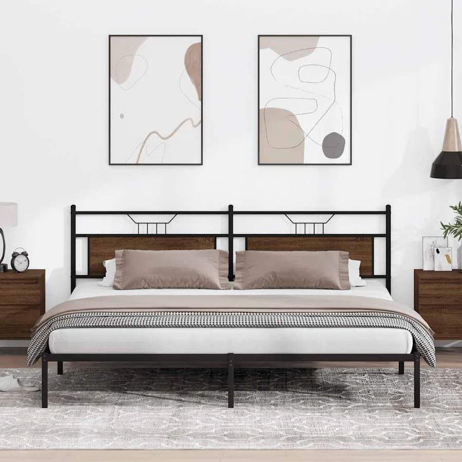 Cadre de lit sans matelas chêne marron 193x201 cm - 4