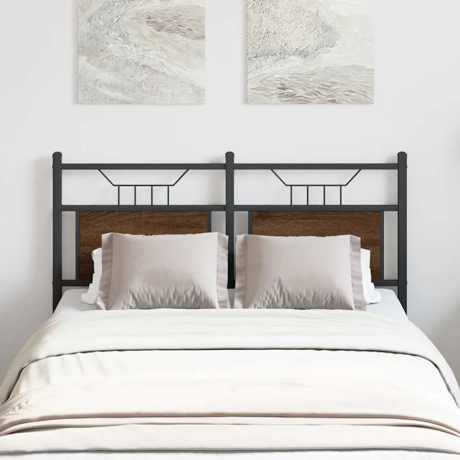 Tête de lit de remplacement chêne marron 120 cm bois d'ingénierie et acier