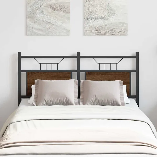 Tête de lit de remplacement chêne marron 120 cm bois d'ingénierie et acier