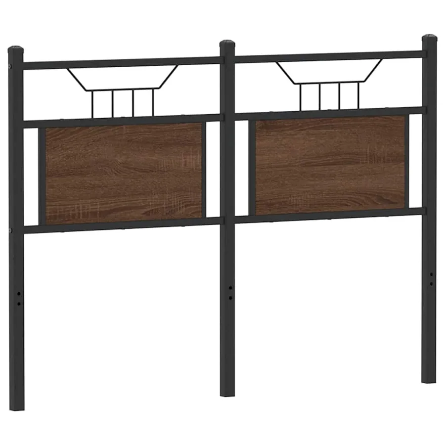 Tête de lit de remplacement chêne marron 120 cm bois d'ingénierie et acier - 2