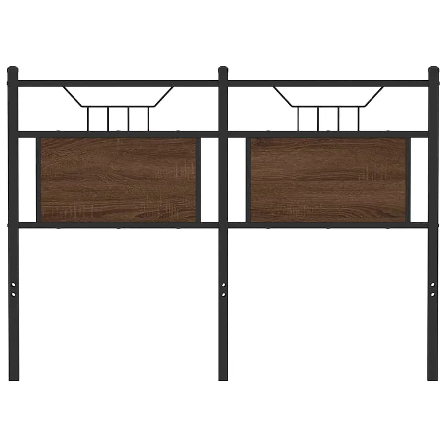 Tête de lit de remplacement chêne marron 120 cm bois d'ingénierie et acier - 4